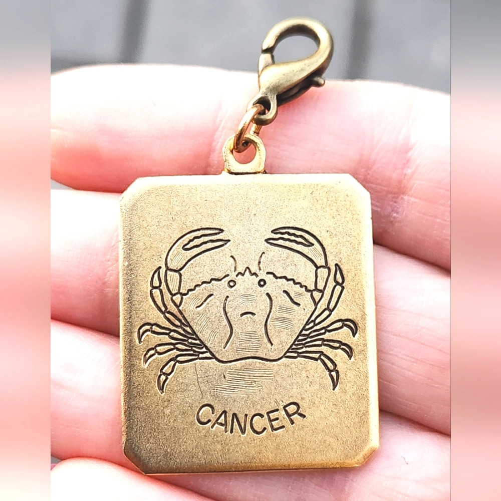 Anthropologie Brass Cancer Charm